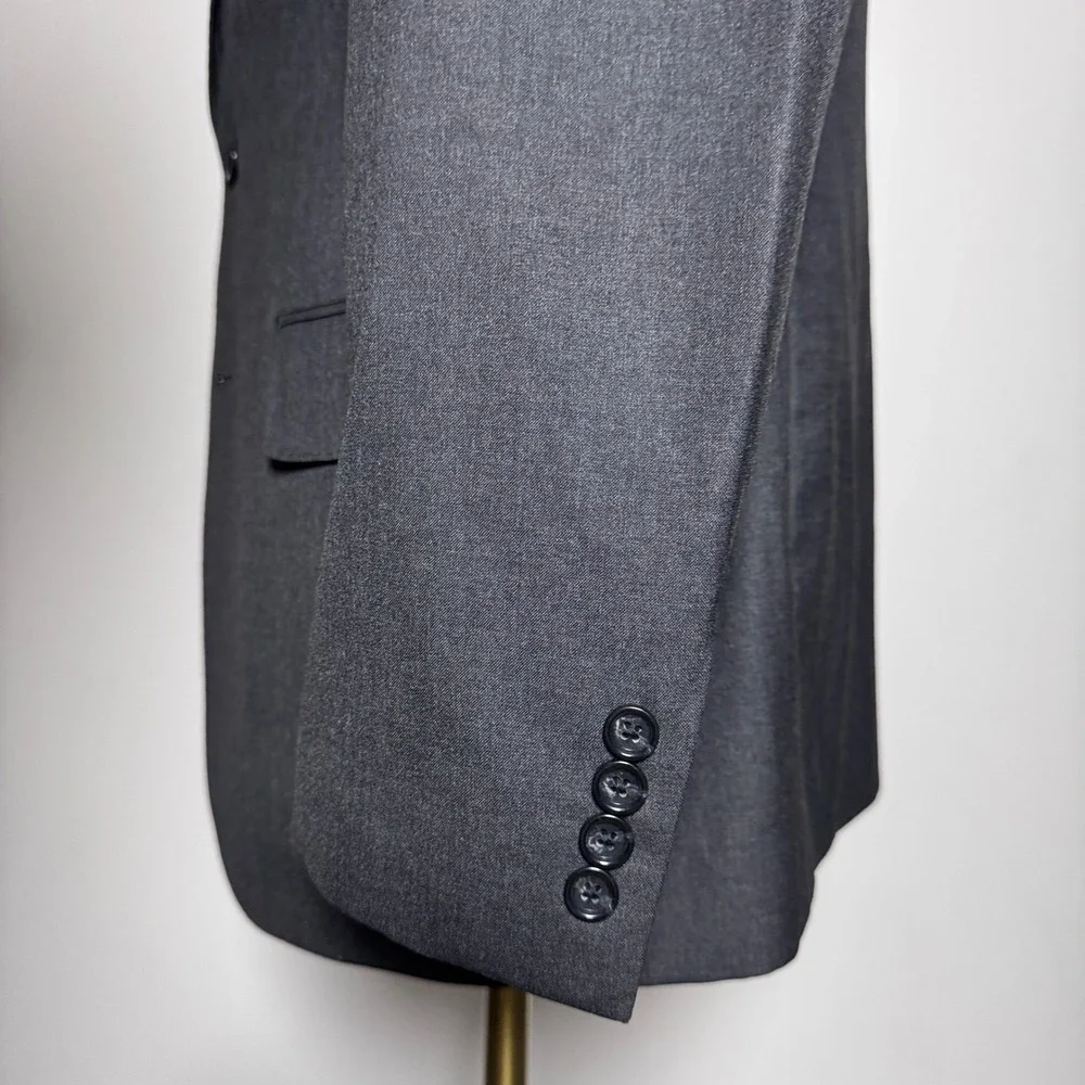 J.Crew Aldridge Blazer Mens 42R Gray Solid Loro Piana Super 120s Wool Sport Coat